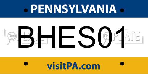 BHES01 Pennsylvania License Plate