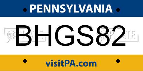 BHGS82 Pennsylvania License Plate