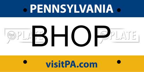 BHOP Pennsylvania License Plate