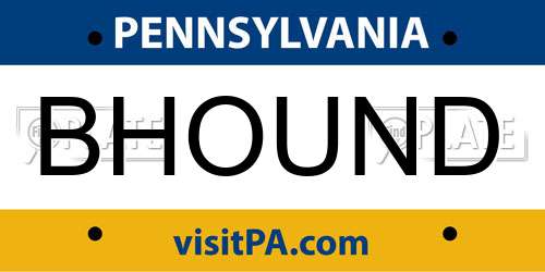 BHOUND Pennsylvania License Plate