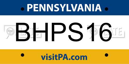 BHPS16 Pennsylvania License Plate