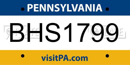 BHS1799 Pennsylvania License Plate