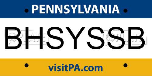 BHSYSSB Pennsylvania License Plate