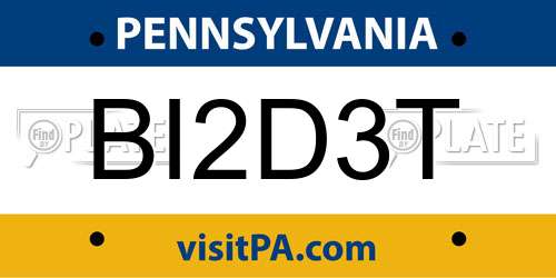 BI2D3T Pennsylvania License Plate