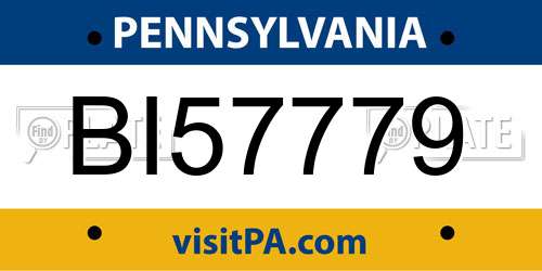 BI57779 Pennsylvania License Plate