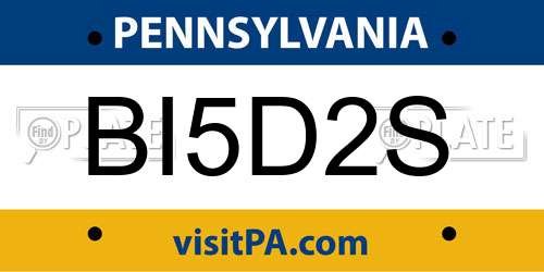BI5D2S Pennsylvania License Plate