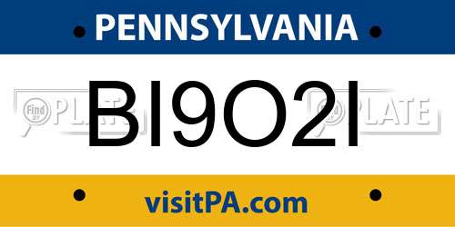 BI9O2I Pennsylvania License Plate