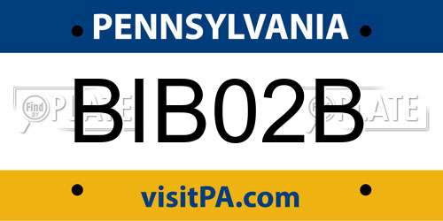 BIB02B Pennsylvania License Plate