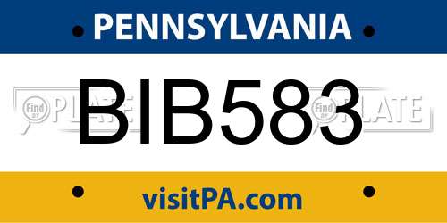 BIB583 Pennsylvania License Plate