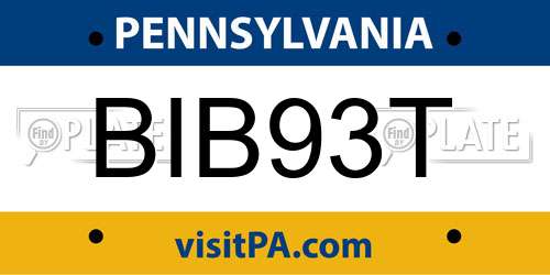 BIB93T Pennsylvania License Plate