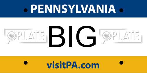 BIG Pennsylvania License Plate