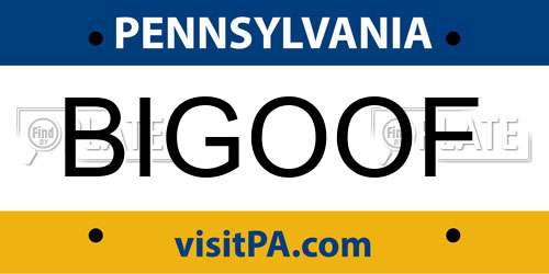 BIGOOF Pennsylvania License Plate