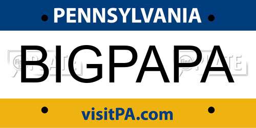 BIGPAPA Pennsylvania License Plate