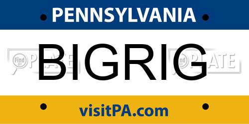 BIGRIG Pennsylvania License Plate