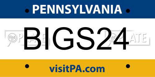 BIGS24 Pennsylvania License Plate