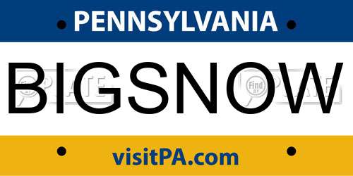 BIGSNOW Pennsylvania License Plate