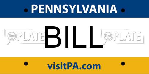 BILL Pennsylvania License Plate