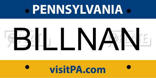 BILLNAN Pennsylvania License Plate