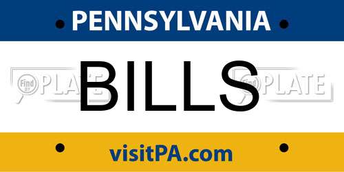 BILLS Pennsylvania License Plate