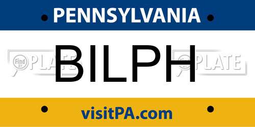 BILPH Pennsylvania License Plate