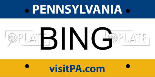 BING Pennsylvania License Plate