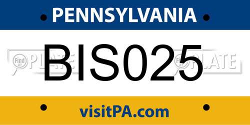 BIS025 Pennsylvania License Plate