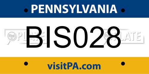BIS028 Pennsylvania License Plate