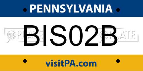 BIS02B Pennsylvania License Plate