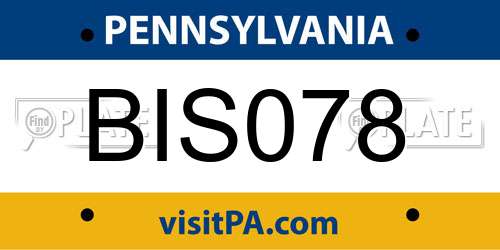 BIS078 Pennsylvania License Plate