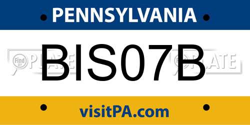 BIS07B Pennsylvania License Plate