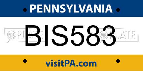 BIS583 Pennsylvania License Plate