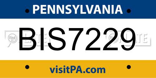 BIS7229 Pennsylvania License Plate