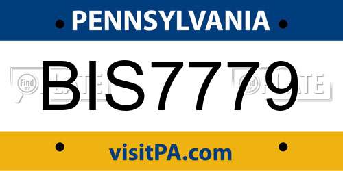 BIS7779 Pennsylvania License Plate