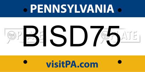 BISD75 Pennsylvania License Plate