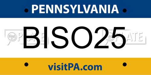 BISO25 Pennsylvania License Plate