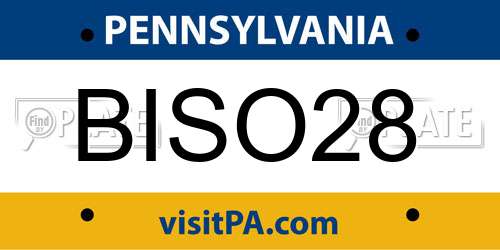 BISO28 Pennsylvania License Plate