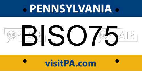 BISO75 Pennsylvania License Plate