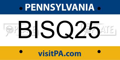 BISQ25 Pennsylvania License Plate