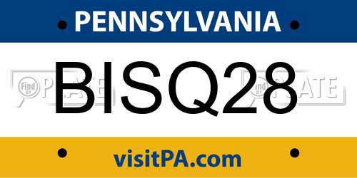 BISQ28 Pennsylvania License Plate