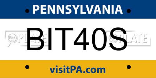 BIT40S Pennsylvania License Plate