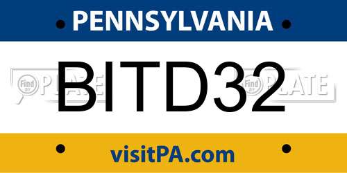 BITD32 Pennsylvania License Plate