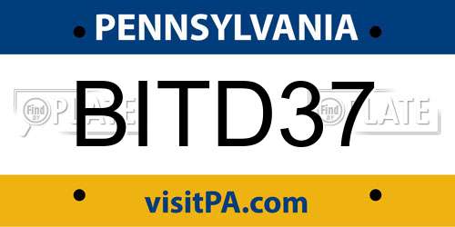 BITD37 Pennsylvania License Plate