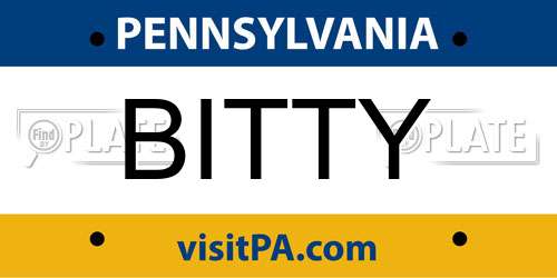 BITTY Pennsylvania License Plate