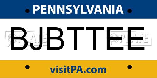BJBTTEE Pennsylvania License Plate