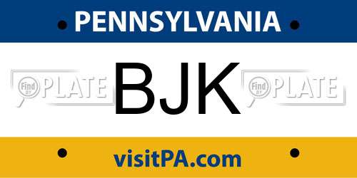 BJK Pennsylvania License Plate