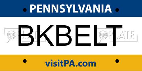BKBELT Pennsylvania License Plate