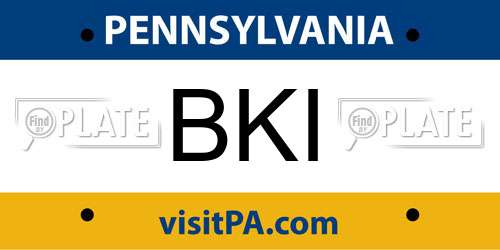 BKI Pennsylvania License Plate