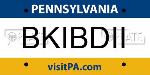 BKIBDII Pennsylvania License Plate
