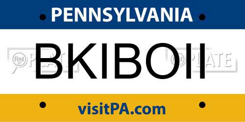 BKIBOII Pennsylvania License Plate