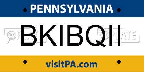 BKIBQII Pennsylvania License Plate